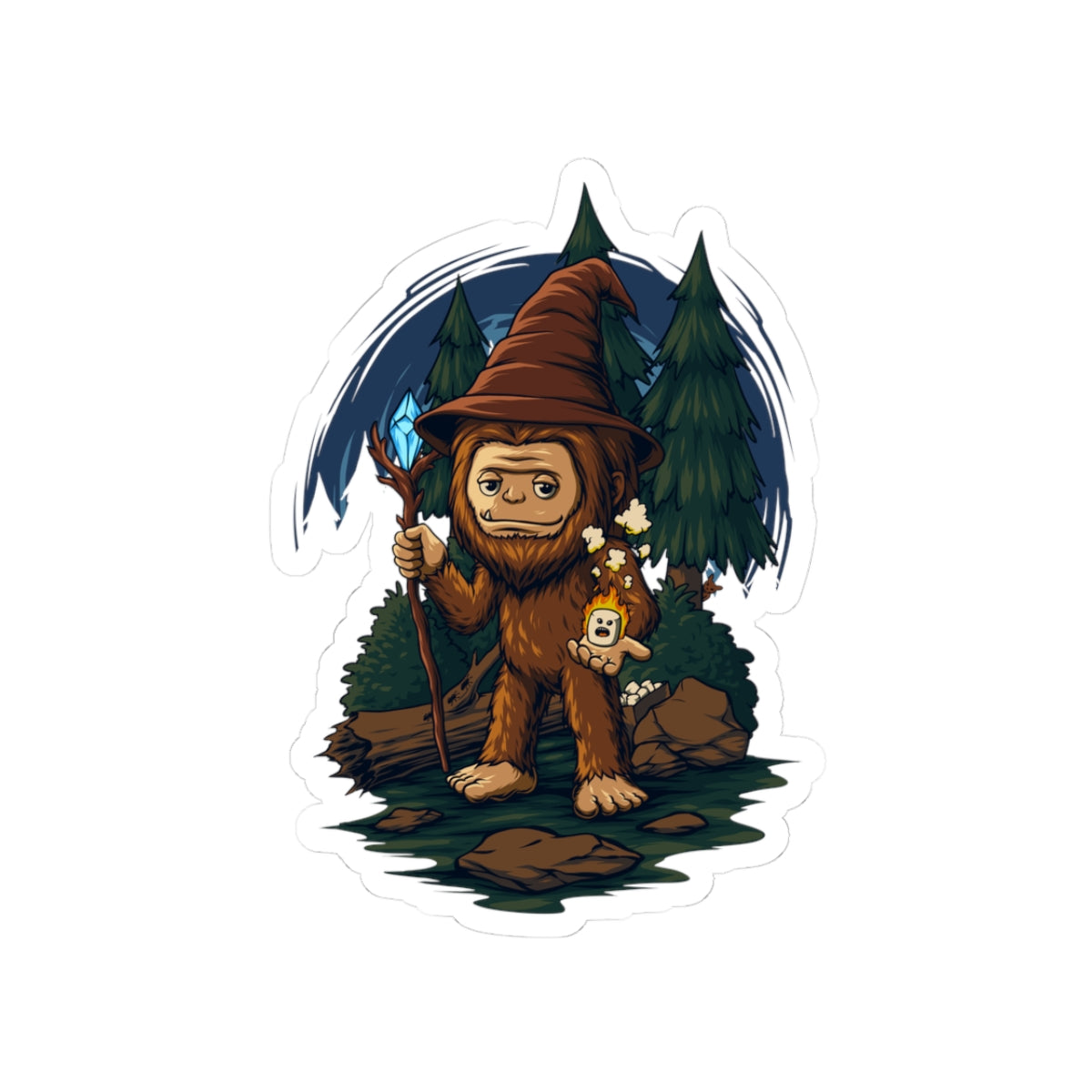 Bigfoot Wizard Kiss-Cut Stickers